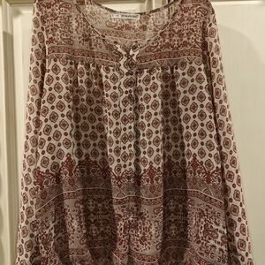 Maurices Women's Red Patterned Top
